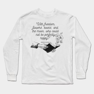 freedom, books, flowers and the moon Long Sleeve T-Shirt